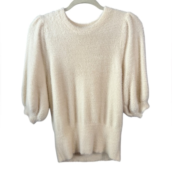 Ann Taylor Off White Short Sleeve Sweater Top Size Large - Picture 4 of 4